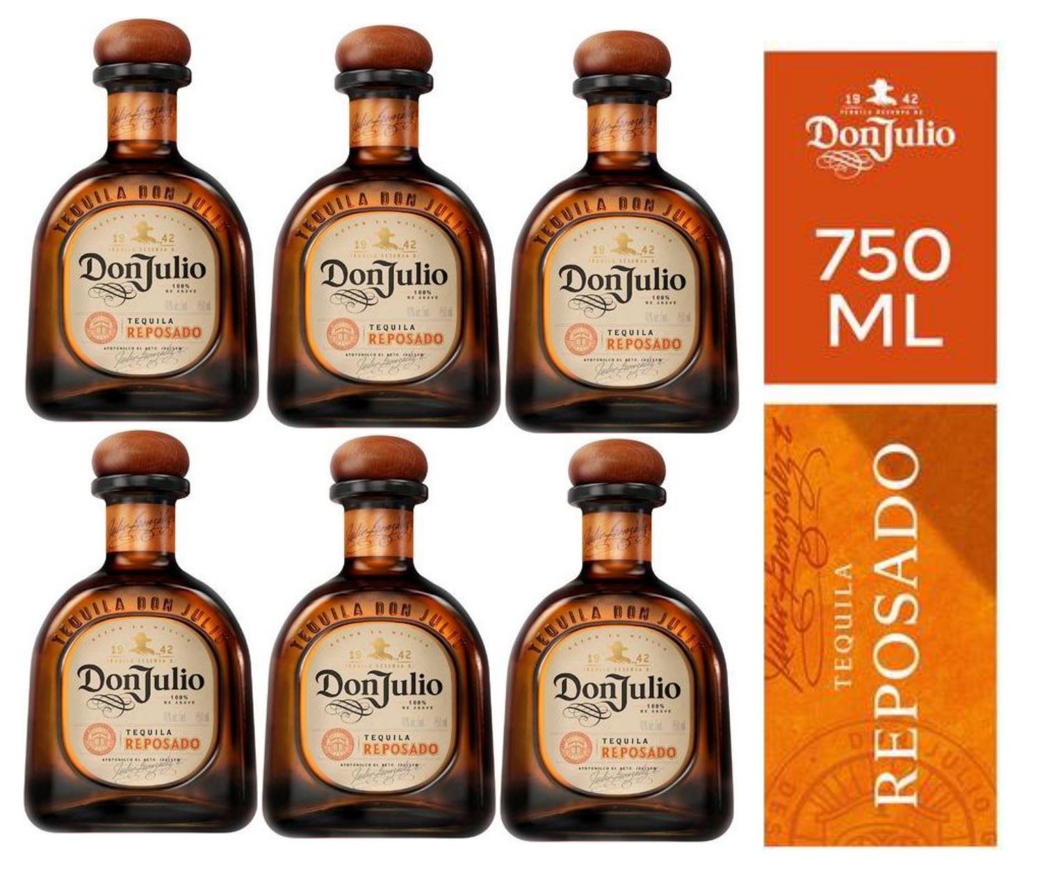 TEQUILA REPOSADO BOTELLA 750ML - 6 UND
